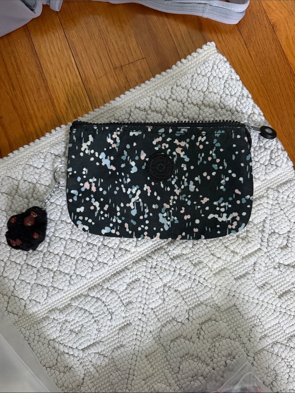 Kipling Black Speckled Interior Travel Pouch